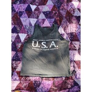 Vintage‎ 90s JC Penny Olympics Tank Top Womens L Black USA Made